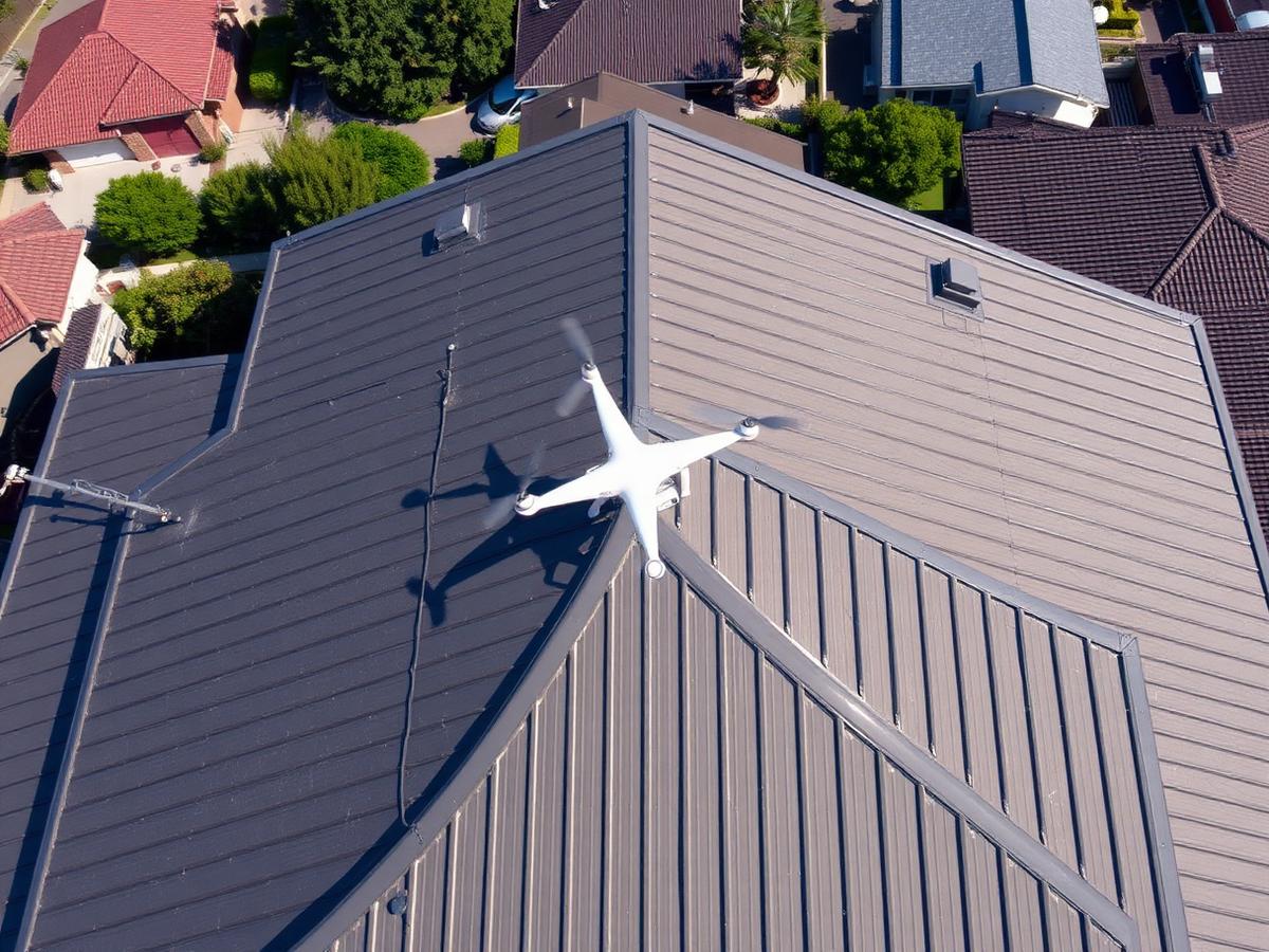 Illustrative aerial image of a metal roof